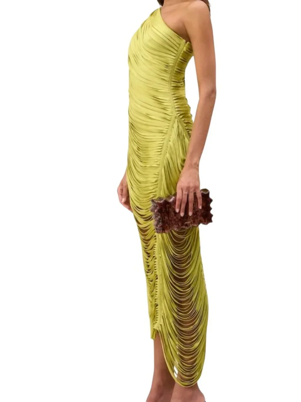 CULT GAIA Women's Sona One-Shoulder Draped Fringe Dress Size S NEW - Picture 9 of 16
